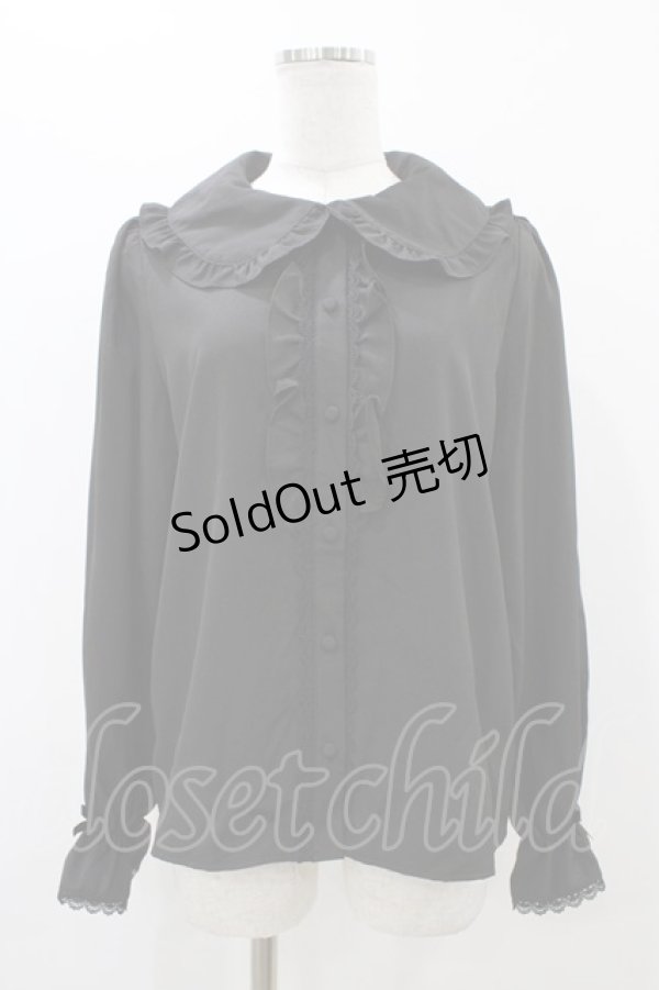 画像1: m petit by misako / AM マルエリフリルブラウス L ブラック H-25-12-05-1050-LO-BL-NS-ZH (1)