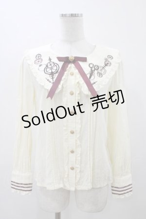 画像: Amavel / big衿歯車刺繍ブラウス Free 生成り H-25-12-05-1056-CA-BL-NS-ZH