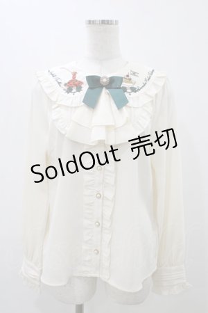 画像: Amavel / 喫茶アマベルのランチセットブラウス Free 生成り/グリーン H-25-12-05-1057-CA-BL-NS-ZH