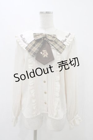 画像: Amavel / くまの探偵さん ネクタイ&チェックリボンブラウス Free  H-25-12-05-1058-CA-BL-NS-ZH