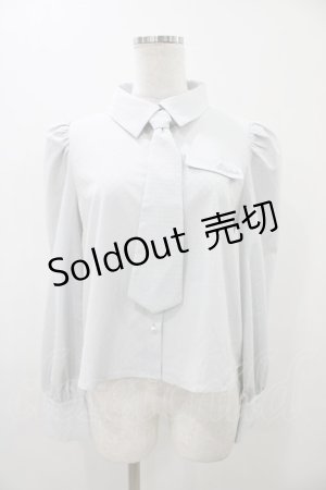 画像: evelyn / ネクタイ付きシャツ Free アイスグレイ H-25-12-05-1059-LO-BL-NS-ZH