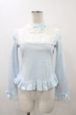 画像1: Angelic Pretty / レース立ち襟切替カットソー Free サックス H-25-12-05-1060-AP-TO-NS-ZH (1)