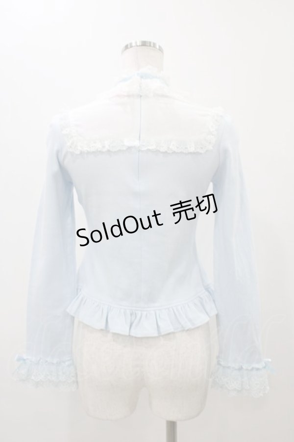 画像2: Angelic Pretty / レース立ち襟切替カットソー Free サックス H-25-12-05-1060-AP-TO-NS-ZH (2)