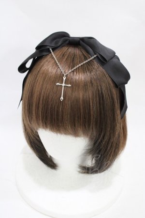 画像: Amavel / Croix et Cercueil リボンカチューシャ  ブラック H-25-12-05-1009-CA-AC-NS-ZH