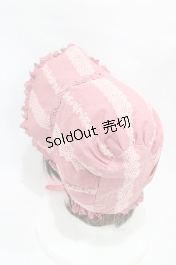 画像2: ALICE and the PIRATES / ヴィクトリアンカード柄ボンネット  ピンク H-25-12-05-1001-PA-AC-NS-ZH (2)