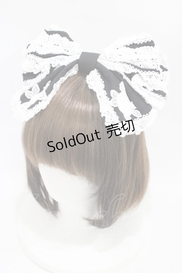 画像1: BABY,THE STARS SHINE BRIGHT / Romantic Dream Roseカチューシャ  ブラック/オフ白 H-25-12-05-1010-BA-AC-NS-ZH (1)