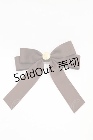 画像: Amavel / エンブレムボタン付リボンブローチ  ブラウン H-25-12-05-1012-CA-ZA-NS-ZH