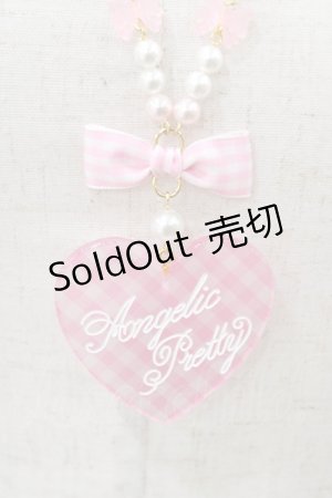 画像: Angelic Pretty / Lovelyギンガムネックレス  ピンク H-25-12-05-1015-AP-AC-NS-ZH