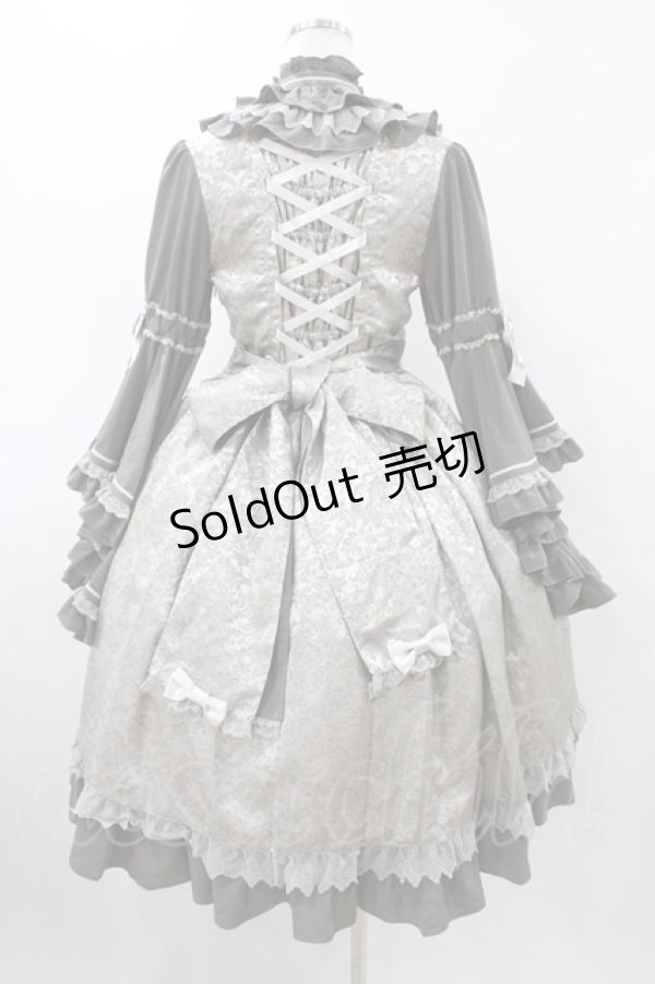 画像2: metamorphose / ノーブルジャガード姫袖ワンピース Free グレー H-25-12-05-1018-ME-OP-NS-ZH (2)