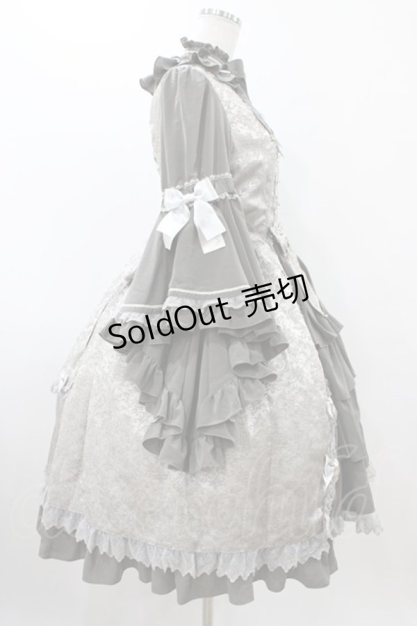 画像3: metamorphose / ノーブルジャガード姫袖ワンピース Free グレー H-25-12-05-1018-ME-OP-NS-ZH (3)