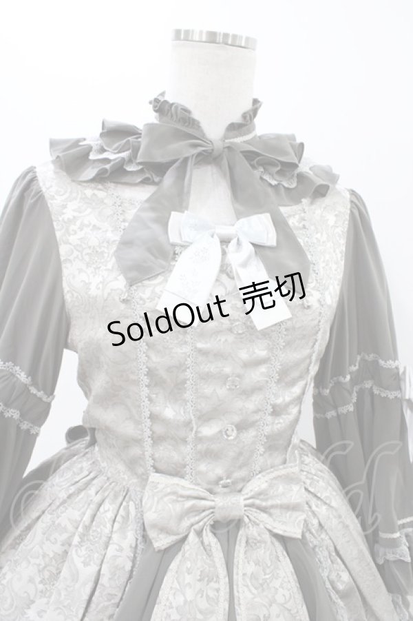 画像4: metamorphose / ノーブルジャガード姫袖ワンピース Free グレー H-25-12-05-1018-ME-OP-NS-ZH (4)