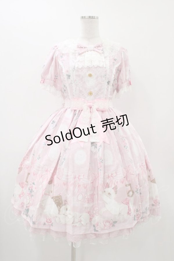 画像1: Angelic Pretty / Romantic Catワンピース Free ピンク H-25-12-05-1021-AP-OP-NS-ZH (1)