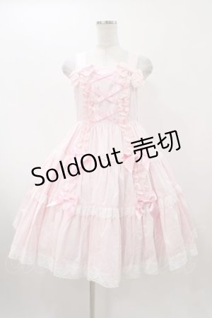 画像: Angelic Pretty / 肩リボンジャンパースカート Free ピンク H-25-12-05-1022-AP-OP-NS-ZH