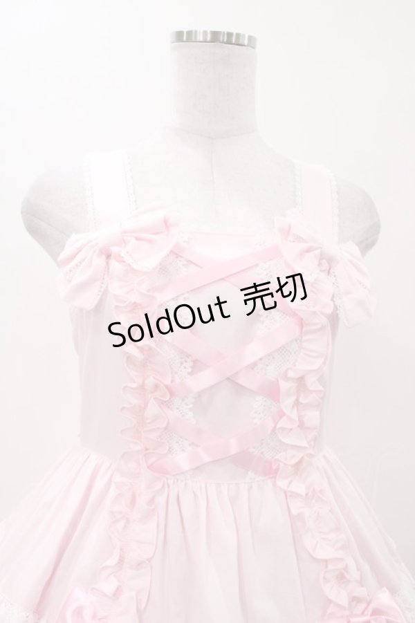 画像4: Angelic Pretty / 肩リボンジャンパースカート Free ピンク H-25-12-05-1022-AP-OP-NS-ZH (4)