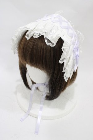 画像: Amavel / Fairy Dream ハーフボンネット  オフ/ラベンダー H-25-12-05-1005-CA-AC-NS-ZH