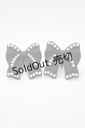 画像: m petit by misako / AMPLリボンモチーフイヤリング  ブラック H-25-12-05-055-LO-AC-NS-ZH