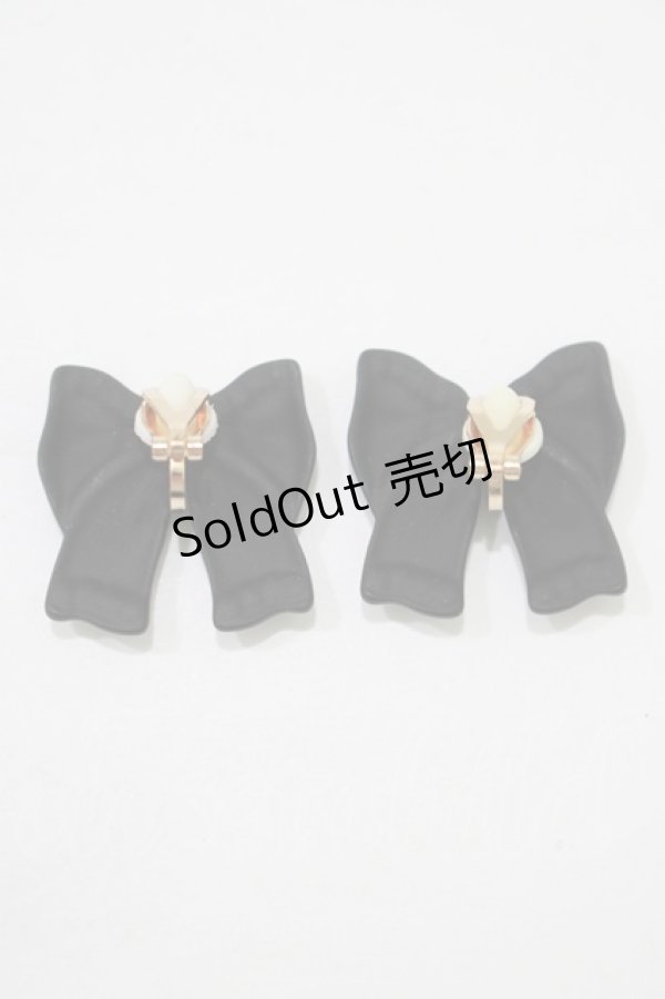 画像2: m petit by misako / AMPLリボンモチーフイヤリング  ブラック H-25-12-05-055-LO-AC-NS-ZH (2)