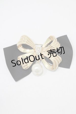 画像: m petit by misako / AMPLリボンブローチ  ブラック H-25-12-05-059-LO-AC-NS-ZH