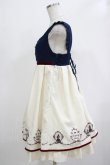 画像2: Amavel / 眠れる森の美女刺繍入りバイカラーデザインジャンスカ Free オフ/ネイビー H-25-12-05-011-CA-OP-NS-ZH (2)