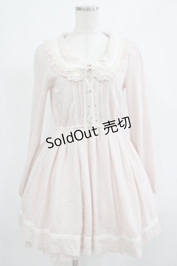 画像1: LIZ LISA / レースアップリボンワンピース Free ピンク H-25-12-05-016-LO-OP-NS-ZH (1)