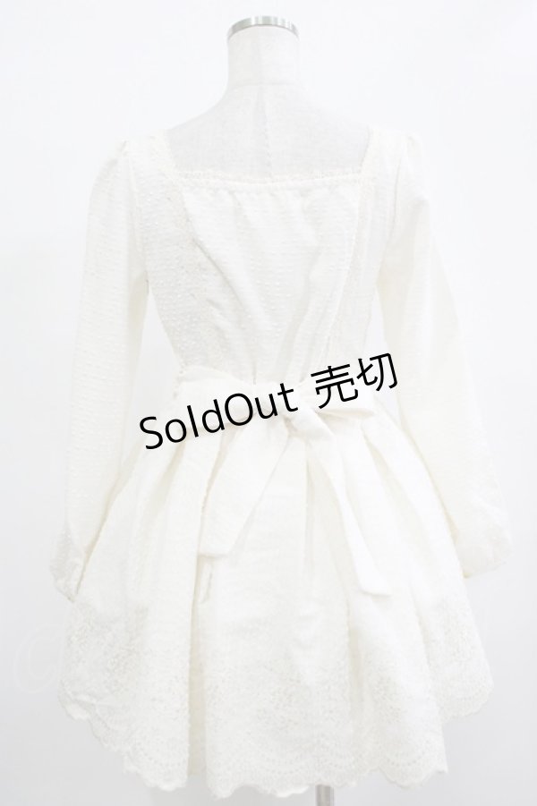 画像3: LIZ LISA / ウエストリボン刺繍ワンピース Free ホワイト H-25-12-05-017-LO-OP-NS-ZH (3)