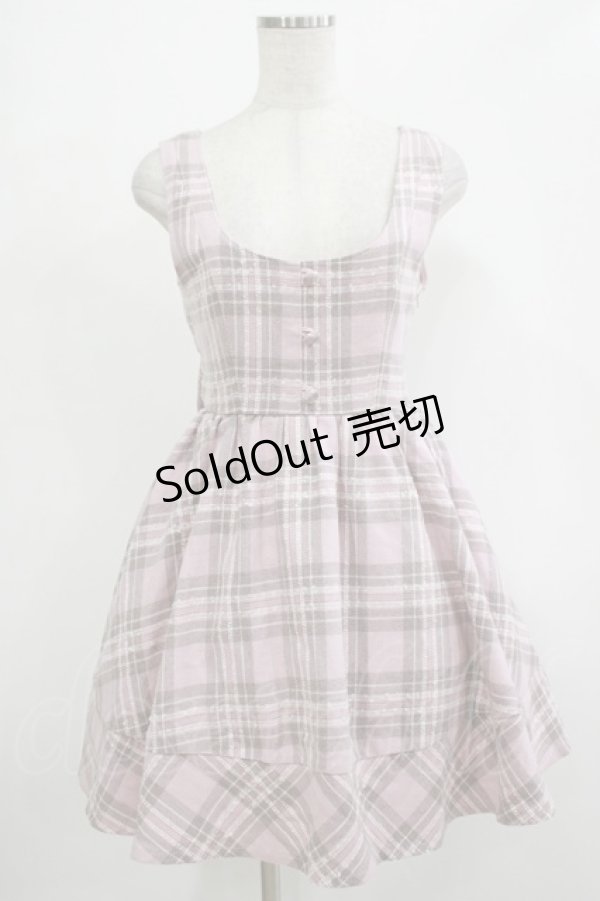 画像1: LIZ LISA / チェックジャンパースカート Free ピンク H-25-12-05-019-LO-OP-NS-ZH (1)