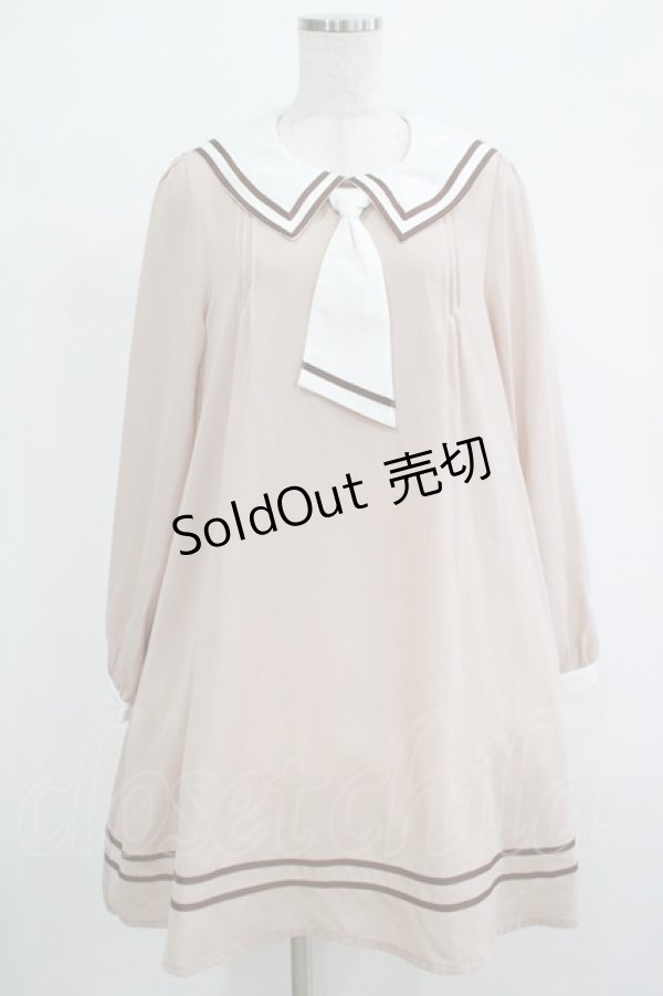 画像1: Amavel / セーラーワンピース Free ベージュ H-25-12-05-021-CA-OP-NS-ZH (1)