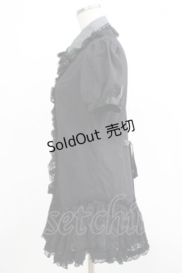 画像2: HANGRY&ANGRY / ANGRYレースフリルシャツチュニック  ブラック H-25-12-06-028-HN-BL-KB-ZH (2)