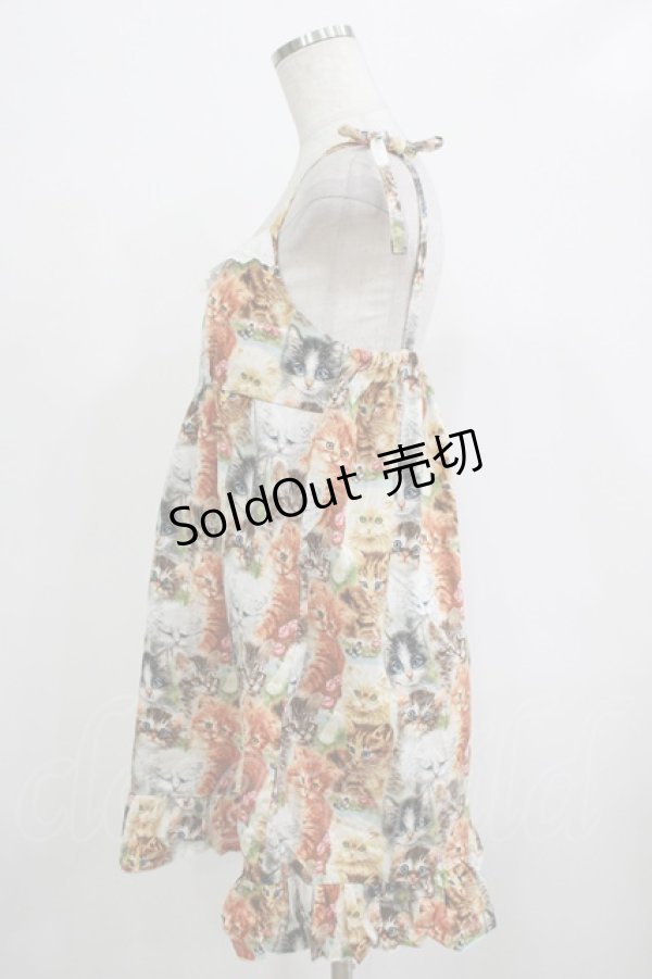 画像2: Nile Perch / キャットプリントキャミワンピース   H-25-12-06-029-LO-OP-KB-ZH (2)