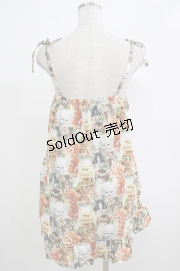 画像3: Nile Perch / キャットプリントキャミワンピース   H-25-12-06-029-LO-OP-KB-ZH (3)