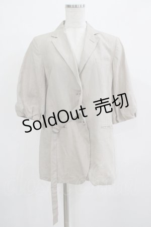 画像: Jane Marple Dans Le Salon / タックスリーブリネンジャケット  グレージュ H-25-12-06-041-JM-JA-KB-ZH