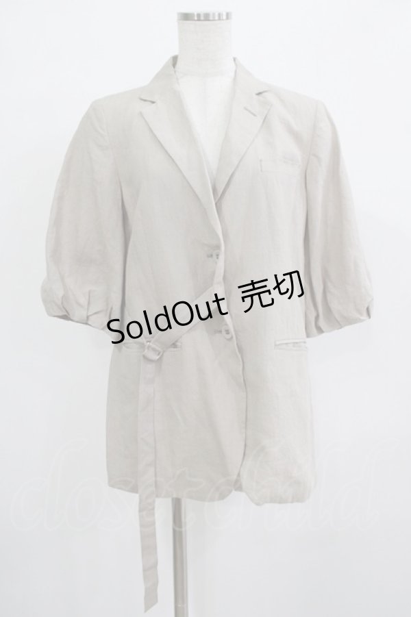 画像1: Jane Marple Dans Le Salon / タックスリーブリネンジャケット  グレージュ H-25-12-06-041-JM-JA-KB-ZH (1)