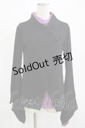 画像: gouk / 着物袖カーディガン  ブラック H-25-12-06-043-GO-TO-KB-ZH