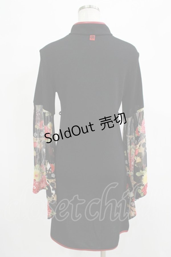 画像3: Qutie Frash / チャイナチュニック  黒×赤 H-25-12-06-044-QU-TO-KB-ZH (3)