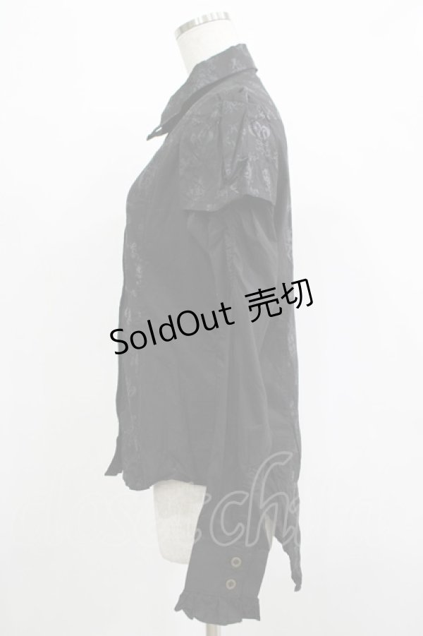 画像2: STEAM / プリント切替ブラウス  ブラック H-25-12-06-047-HN-BL-KB-ZH (2)