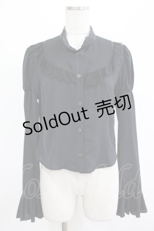 画像: abilletage / スタンドカラーブラウス  ブラック H-25-12-06-049-GO-BL-KB-ZH