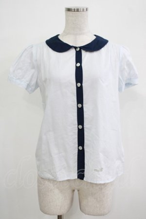 画像: MILK / グッドガールブラウス  サックス×ネイビー H-25-12-06-052-ML-BL-KB-ZH