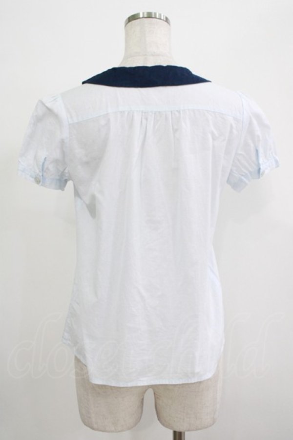 画像3: 【SALE】MILK / グッドガールブラウス  サックス×ネイビー H-25-12-06-052-ML-BL-KB-ZT117 (3)