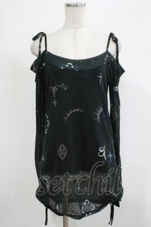 画像: NAOTO SEVEN / オフショルトップス  ブラック H-25-12-06-053-HN-TO-KB-ZH