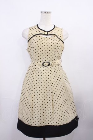 画像: an another angelus / ベルト付きドットワンピース Free Beige/Black H-25-12-06-1011-CA-OP-NS-ZH