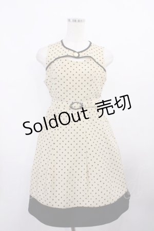 画像: an another angelus / ベルト付きドットワンピース Free Beige/Black H-25-12-06-1011-CA-OP-NS-ZH
