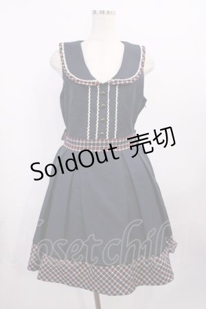 画像: Amavel / BACKリボン付チェック柄切替ジャンスカ Free ネイビー H-25-12-06-1013-CA-OP-NS-ZH