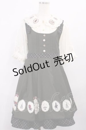 画像: Amavel / 赤ずきんモチーフプリント入り チェック柄切替ジャンパースカート Free グリーン H-25-12-06-1014-CA-OP-NS-ZH