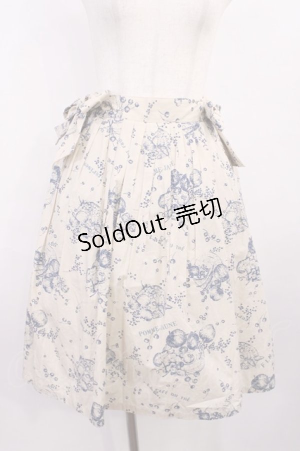 画像1: Fi.n.t / フルーツ柄スカート Free ベージュ/ネイビー H-25-12-06-1022-CA-SK-NS-ZH (1)