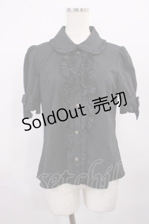 画像: Amavel / ストライプブラウス Free ブラック H-25-12-06-1030-CA-BL-NS-ZH