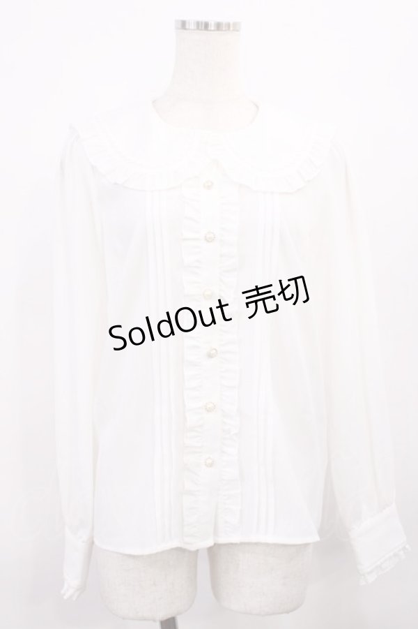 画像1: Amavel / フリルブラウス Free ホワイト H-25-12-06-1033-CA-BL-NS-ZH (1)