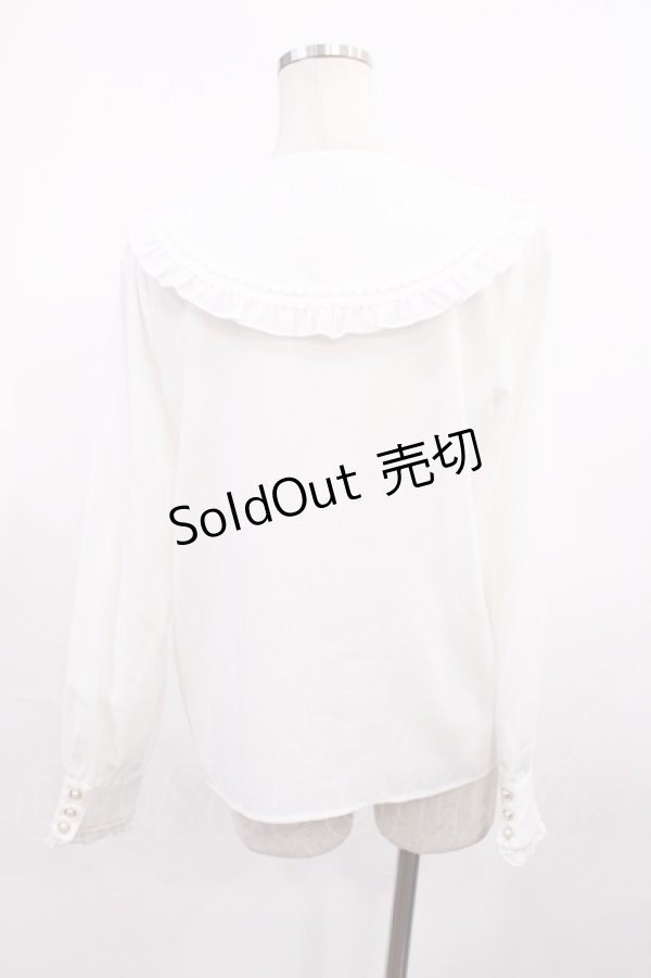 画像2: Amavel / フリルブラウス Free ホワイト H-25-12-06-1033-CA-BL-NS-ZH (2)