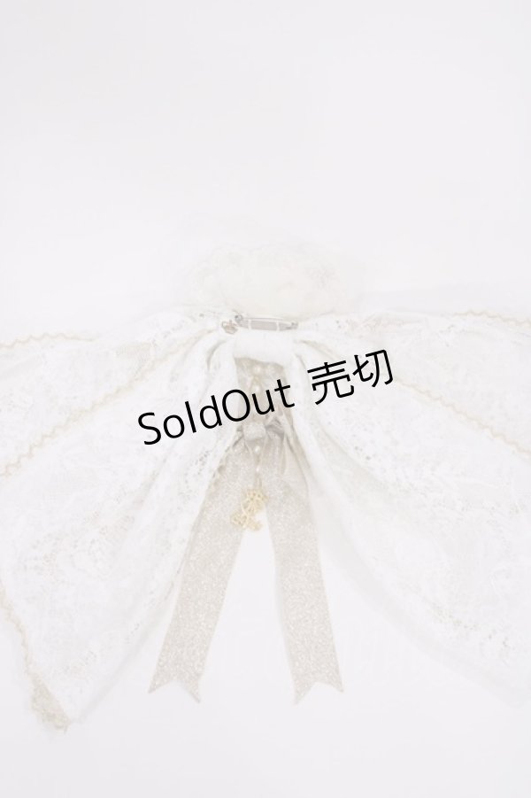 画像2: ALICE and the PIRATES / バニーガールのしっぽリボンブローチ  オフ白 H-25-12-06-1039-PA-AC-NS-ZH (2)