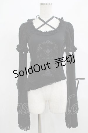 画像: FRILL / レースパフ2Wayカットソー  ブラック H-25-12-06-054-HN-TO-KB-ZH