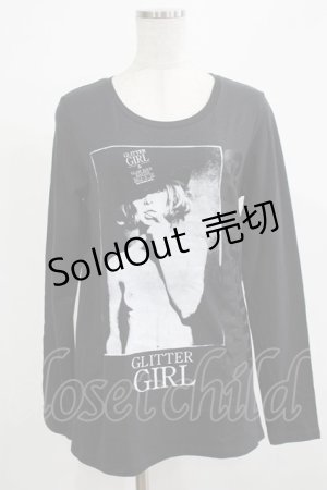 画像: SEXY DYNAMITE LONDON / プリントロングスリーブカットソー L ブラック H-25-12-06-055-PU-TO-KB-ZH